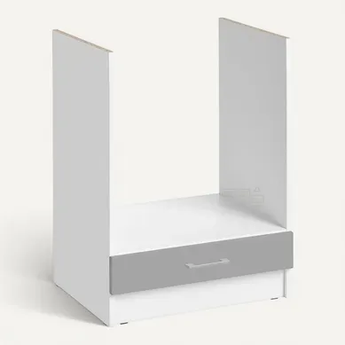 Meuble Pour Four Encastrable Eco Gris Brillant L 60 Cm