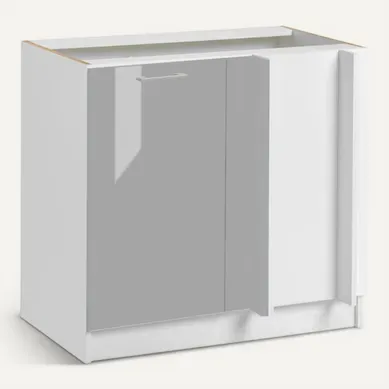 Meuble D'angle Bas Eco Gris Brillant 1 Porte L 105 Cm