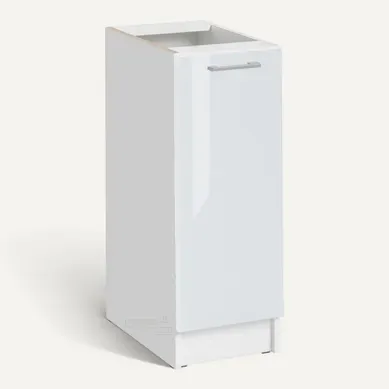 Meuble Bas De Cuisine Eco Blanc Brillant 1 Porte L 30 Cm