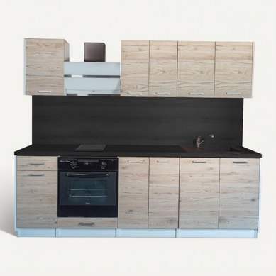 Cuisine Complète Eco Noyer Blanchi 240 Cm Cuisine Complète Eco Noyer Blanchi 240 Cm