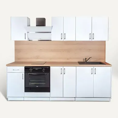 Cuisine Complète Eco Blanc Brillant 240 Cm Cuisine Complète Eco Blanc Brillant 240 Cm