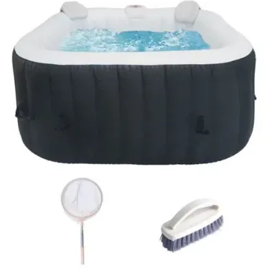 Spa Gonflable Carré 4 Places 600 L, 130 Micro-jets, Chauffe 40°c Spa Gonflable Carré 4 Places 600 L, 130 Micro-jets, Chauffe 40°c