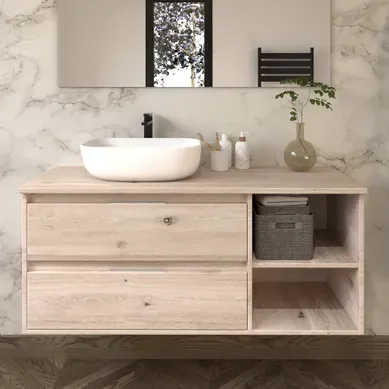 Meuble De Salle De Bain Olympe Avec Vasque Arrondie Sans Miroir - Cambrian - 120cm Meuble De Salle De Bain Olympe Avec Vasque Arrondie Sans Miroir - Cambrian - 120cm