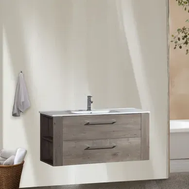 Meuble Avec Vasque 120 Cm Chêne Brun Aquanoma Meuble Avec Vasque 120 Cm Chêne Brun Aquanoma
