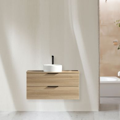 Meuble 100 Cm Chêne Clair Avec Vasque À Poser Blanc Wave Aqualinea Meuble 100 Cm Chêne Clair Avec Vasque À Poser Blanc Wave Aqualinea