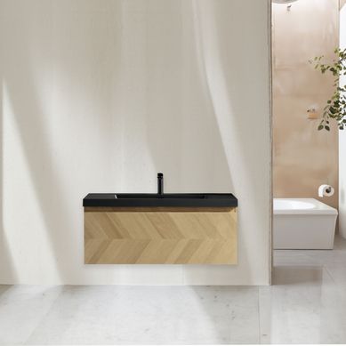 Meuble Avec Vasque 120 Cm Chevron Aspect Chêne Aquapunto Meuble Avec Vasque 120 Cm Chevron Aspect Chêne Aquapunto