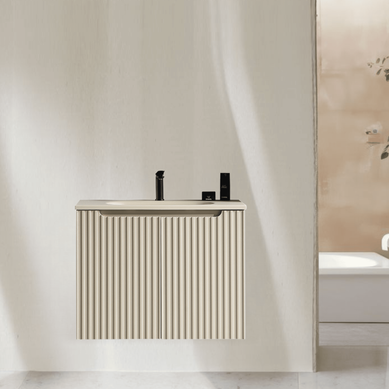Meuble De Salle De Bain Avec Vasque 80 Cm Amande Aquavenus Meuble De Salle De Bain Avec Vasque 80 Cm Amande Aquavenus