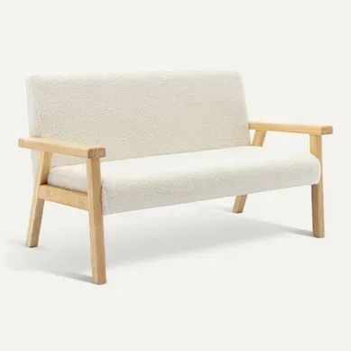 Banquette Canapé Enfant En Bois Et Tissu Bouclette. Isak. L 84 X P 43.5 X H 50cm Banquette Canapé Enfant En Bois Et Tissu Bouclette. Isak. L 84 X P 43.5 X H 50cm