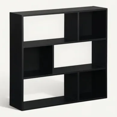 Etagère Bibliothèque Noire Pieter 3 étagères 6 Compartiments De Rangement Etagère Bibliothèque Noire Pieter 3 étagères 6 Compartiments De Rangement