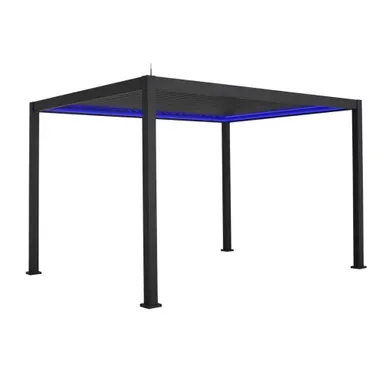 Pergola Bioclimatique électrique 3x4m. Aluminium. À Lames Orientables Avec éclairage LED