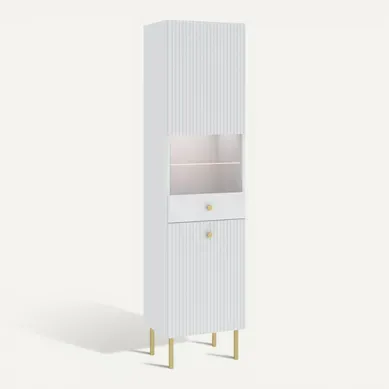 Vitrine Viena 1 Porte Blanc - Doré Vitrine Viena 1 Porte Blanc - Doré