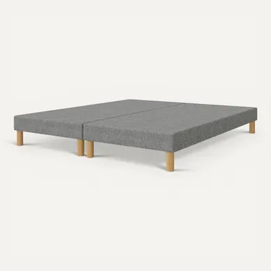 Sommier Tapissier Gris 140x190 (2x70x190) + Jeu De Pied . Fabrication Francaise.