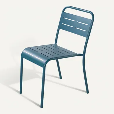 Bergame - Lot De 6 Chaises En Acier Bleu