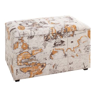 Coffre De Rangement Vintage "monde" 65cm Naturel Coffre De Rangement Vintage "monde" 65cm Naturel