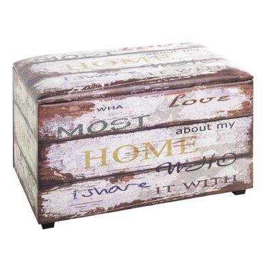 Coffre De Rangement Vintage "mots" 65cm Marron Coffre De Rangement Vintage "mots" 65cm Marron