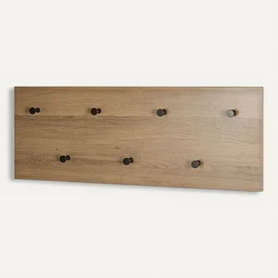 Patère Murale Double "miranda" 80cm Chêne Foncé et Noir Patère Murale Double "miranda" 80cm Chêne Foncé et Noir