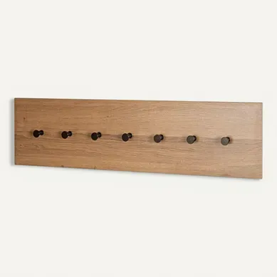 Patère Murale "miranda" 80cm Chêne Foncé et Noir Patère Murale "miranda" 80cm Chêne Foncé et Noir