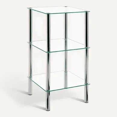 étagère 3 Niveaux Carrée "eliot" 77cm Transparent