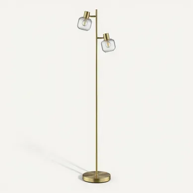 Lampadaire droit H. 140 cm LINDSET Doré Lampadaire droit H. 140 cm LINDSET Doré vue 3/4