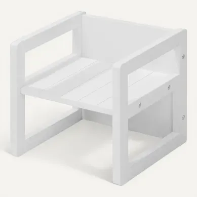 Chaise Enfant Réversible En Bois Laqué Blanc Avec 3 Hauteurs Chaise Enfant Réversible En Bois Laqué Blanc Avec 3 Hauteurs