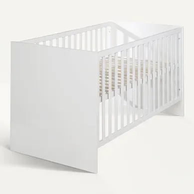 Lit Bébé évolutif En Bois Maren - 70 X 140 Cm - Hauteur Réglable - 0 À 7 Ans - Blanc