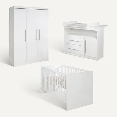 Ensemble De Chambre Maren - Lit Bébé + Commode Large + Armoire 3 Portes Ensemble De Chambre Maren - Lit Bébé + Commode Large + Armoire 3 Portes