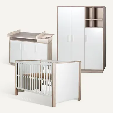Ensemble De Chambre Olaf - Lit Bébé + Commode À Langer + Armoire 3 Portes Ensemble De Chambre Olaf - Lit Bébé + Commode À Langer + Armoire 3 Portes