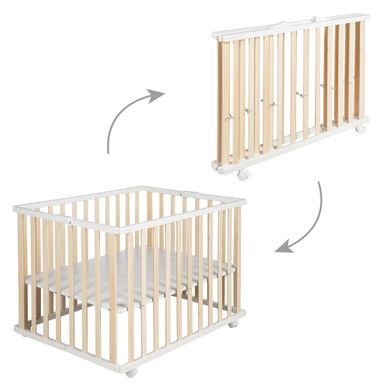 Parc Pliant 75x100 - Grille De Jeu Peu Encombrante Incl. Rouleaux - Bicolore Parc Pliant 75x100 - Grille De Jeu Peu Encombrante Incl. Rouleaux - Bicolore