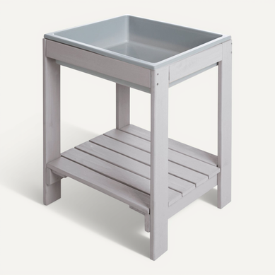 Table De Jeux À Sable Et Eau En Bois Massif Gris - Tiny Outdoor+ Table De Jeux À Sable Et Eau En Bois Massif Gris - Tiny Outdoor+