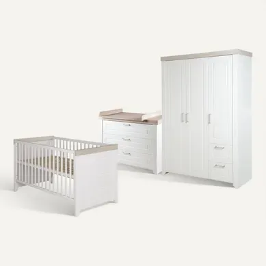 Ensemble De Chambre Felicia - Lit Bébé + Commode À Langer + Armoire À 3 Portes Ensemble De Chambre Felicia - Lit Bébé + Commode À Langer + Armoire À 3 Portes