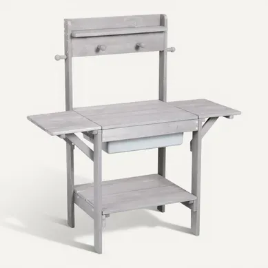 Table De Jeux À Sable Et Eau En Bois Massif Gris - Midi Outdoor+ Table De Jeux À Sable Et Eau En Bois Massif Gris - Midi Outdoor+