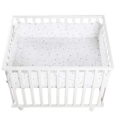 Parc Bébé 75x100 + Tapis Sternenzauber - Bois Blanc Parc Bébé 75x100 + Tapis Sternenzauber - Bois Blanc