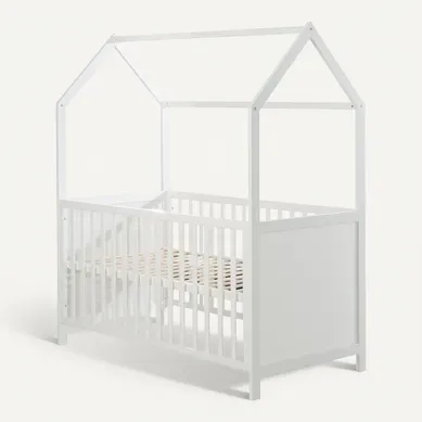 Lit Cabane Bébé évolutif 70x140 - Convertible - Bois Blanc Lit Cabane Bébé évolutif 70x140 - Convertible - Bois Blanc