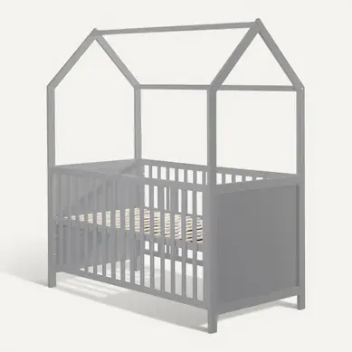 Lit Cabane Bébé évolutif 70x140 Cm - Bois Gris