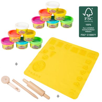 Kit De Loisirs Créatifs Avec 12 Pots De Pâte À Modeler + Tapis De Jeu 3d Et Accessoires X Play-doh Kit De Loisirs Créatifs Avec 12 Pots De Pâte À Modeler + Tapis De Jeu 3d Et Accessoires X Play-doh