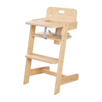 Chaise Haute évolutive En Bambou Fsc® Avec Plateau Repas Nature Up - Naturel