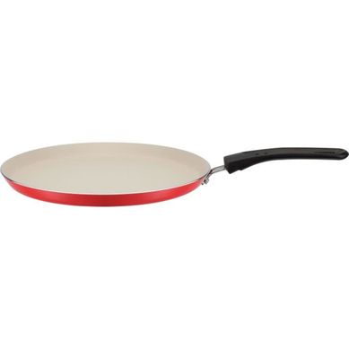 Crêpière 26 Cm En Aluminium - Extérieur Rouge Siliconé, Compatible Induction Crêpière 26 Cm En Aluminium - Extérieur Rouge Siliconé, Compatible Induction
