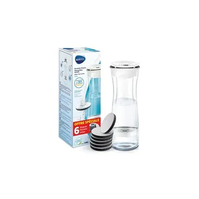 Bouteille Filtrante 1,3 L Blanche Graphite Avec 6 Filtres Microdisc Bouteille Filtrante 1,3 L Blanche Graphite Avec 6 Filtres Microdisc