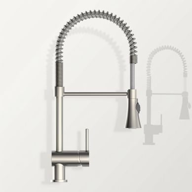 Mitigeur CORNWALL Acier inox avec spirale vue de face