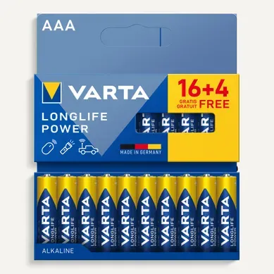 Piles alcalines VARTA 4903121795 Piles alcalines VARTA 4903121795 vue de face