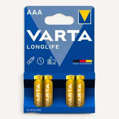 Piles Alcalines VARTA LR03 4103101414 x 4 Piles Alcalines VARTA LR03 4103101414 x 4 vue de face