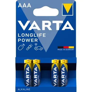 Piles alcalines VARTA LR03 4903121414 x 4 Piles alcalines VARTA LR03 4903121414 x 4 vue de face