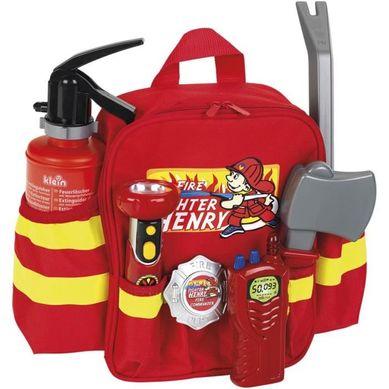 Sac à Dos Pompier Henry Enfant - 6 Accessoires, Extincteur 0,5 L Sac à Dos Pompier Henry Enfant - 6 Accessoires, Extincteur 0,5 L