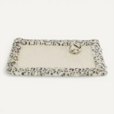 Tapis Griffoir Rectangulaire 55 X 35 Cm - Sisal, Bord Peluche Imprimé Léopard Tapis Griffoir Rectangulaire 55 X 35 Cm - Sisal, Bord Peluche Imprimé Léopard