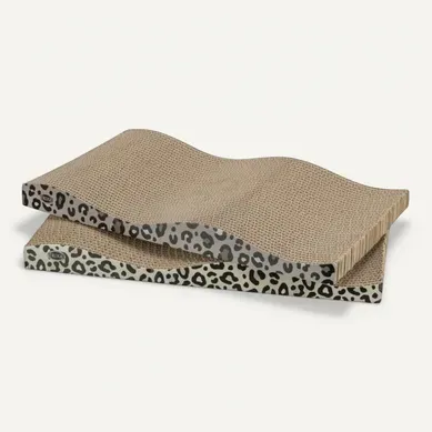 Lot De 2 Griffoirs En Carton Imprimé Léopard - 44 X 25 X 6 Cm Lot De 2 Griffoirs En Carton Imprimé Léopard - 44 X 25 X 6 Cm
