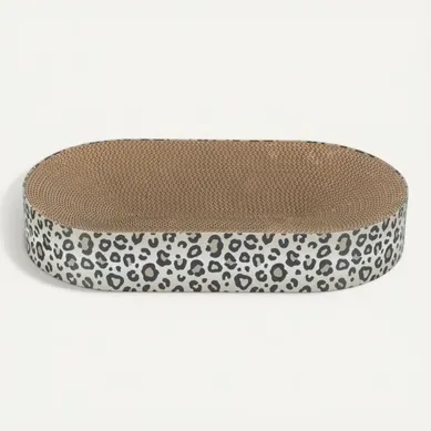 Lit Griffoir En Carton Avec Herbe à Chat – 63 X 10 X 35 Cm, Imprimé Léopard Crème Lit Griffoir En Carton Avec Herbe à Chat – 63 X 10 X 35 Cm, Imprimé Léopard Crème