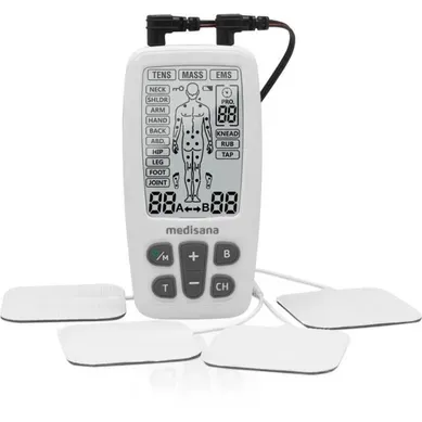 Appareil De Thérapie 3-en-1 Tens Ems Massage Blanc, 22 Programmes