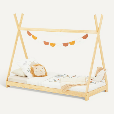 Lit Enfant Tipi Elin, 90 X 190 Cm En Pin Massif Vernis Naturel Lit Enfant Tipi Elin, 90 X 190 Cm En Pin Massif Vernis Naturel
