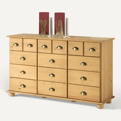 Commode Apothicaire Colmar En Pin Massif, 12 Tiroirs, Finition Cirée Commode Apothicaire Colmar En Pin Massif, 12 Tiroirs, Finition Cirée