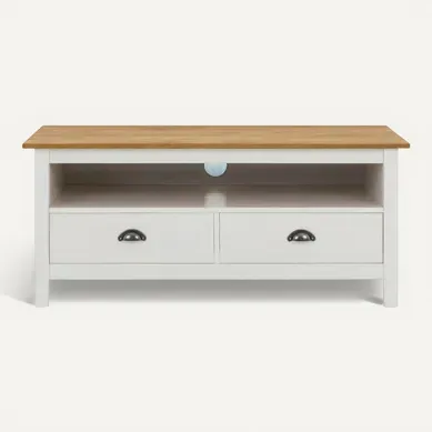 Meuble TV Campo L 110 Cm 2 Tiroirs En Bois Massif Meuble TV Campo L 110 Cm 2 Tiroirs En Bois Massif